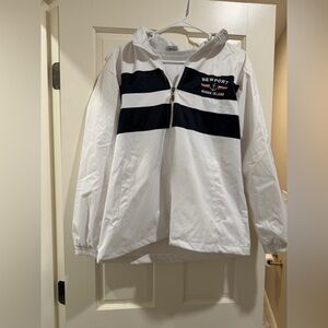 Newport White Mesh-Lined Jacket with Navy Accent Logo